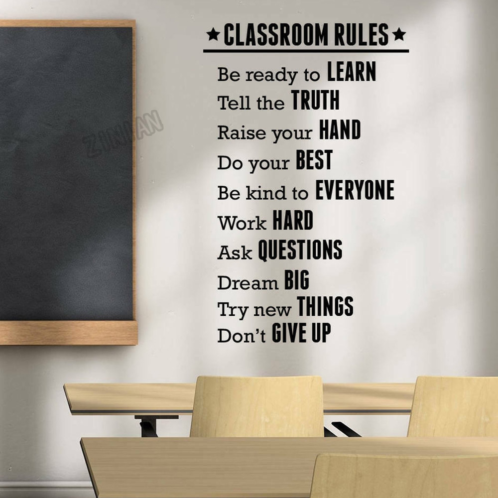 Interior Design School - Classroom Rules Wall Sticker For School
