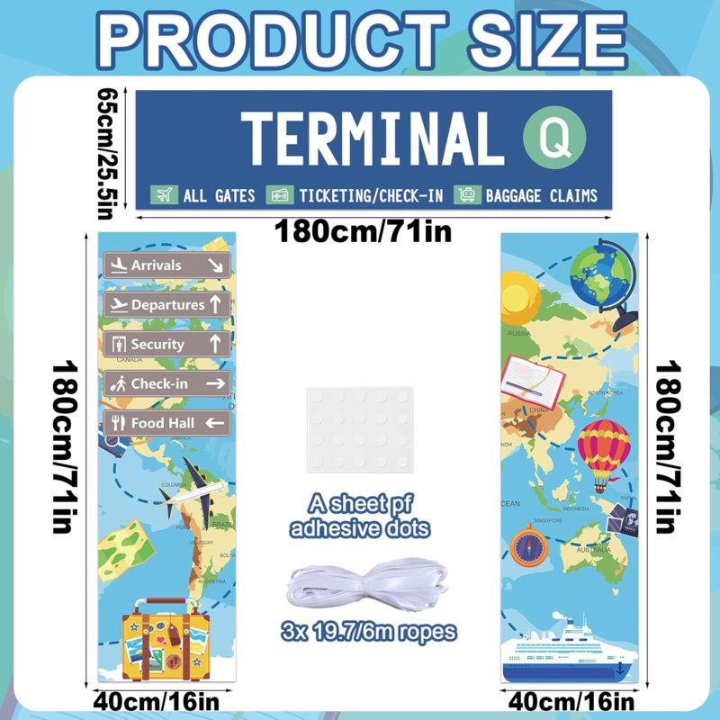 2D flat banner 3pc, airport te - Interior Design School review and price