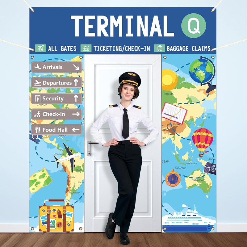 2D flat banner 3pc, airport te - Interior Design School review and price