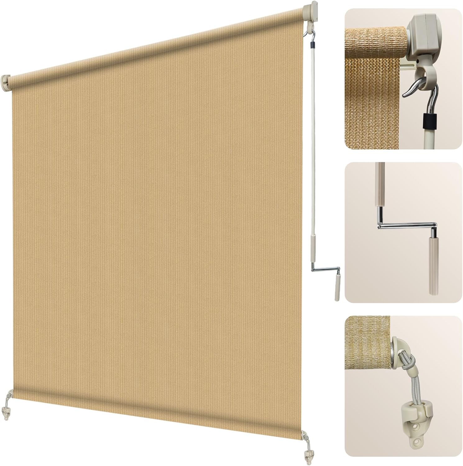Outdoor Roller Shade 8' W x 6' - Linen Roller Blind review and price