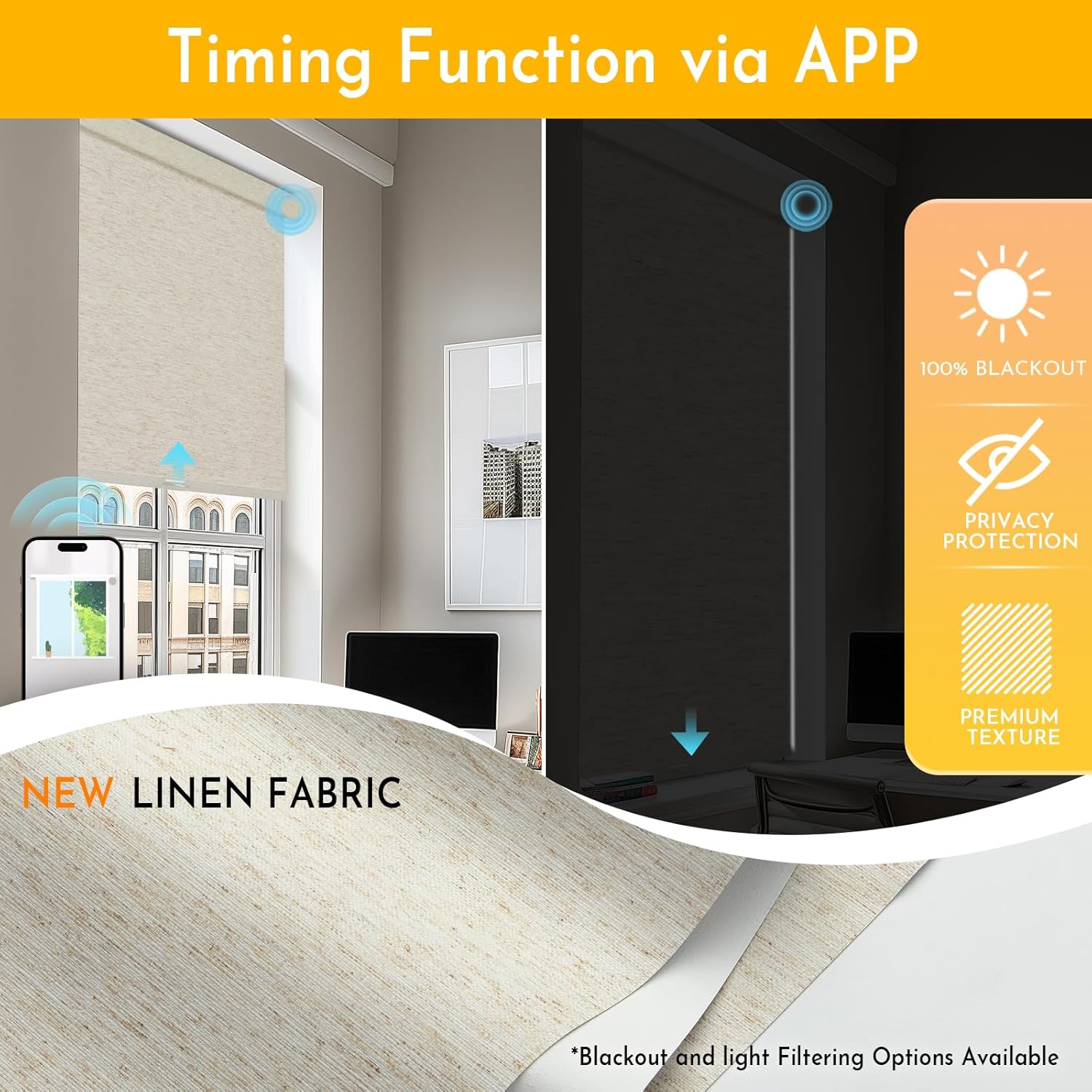 2026 New Design Hot Sale Black - Linen Roller Blind review and price