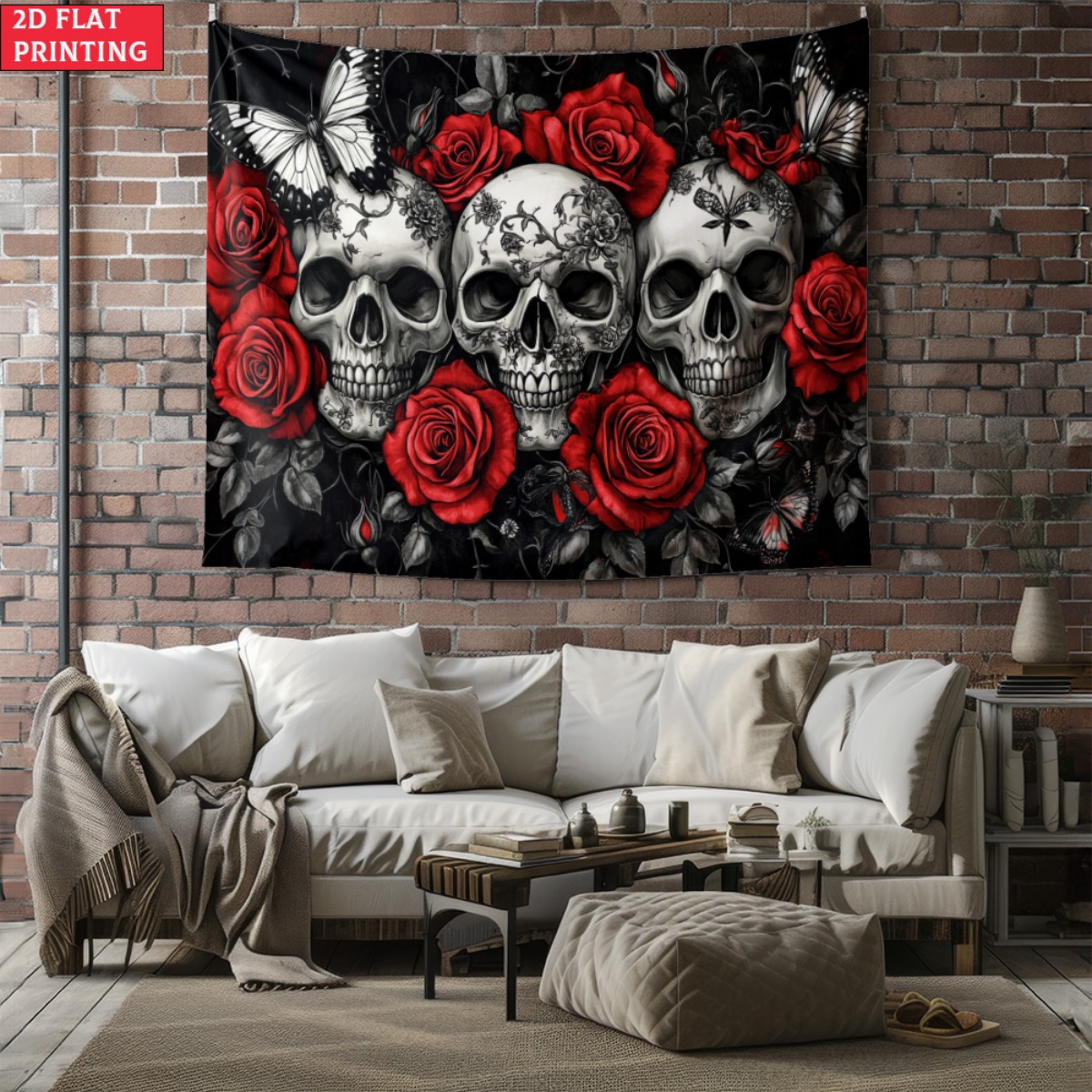 unframed Skull and Roses Gothi - Interior Design Modern review and price