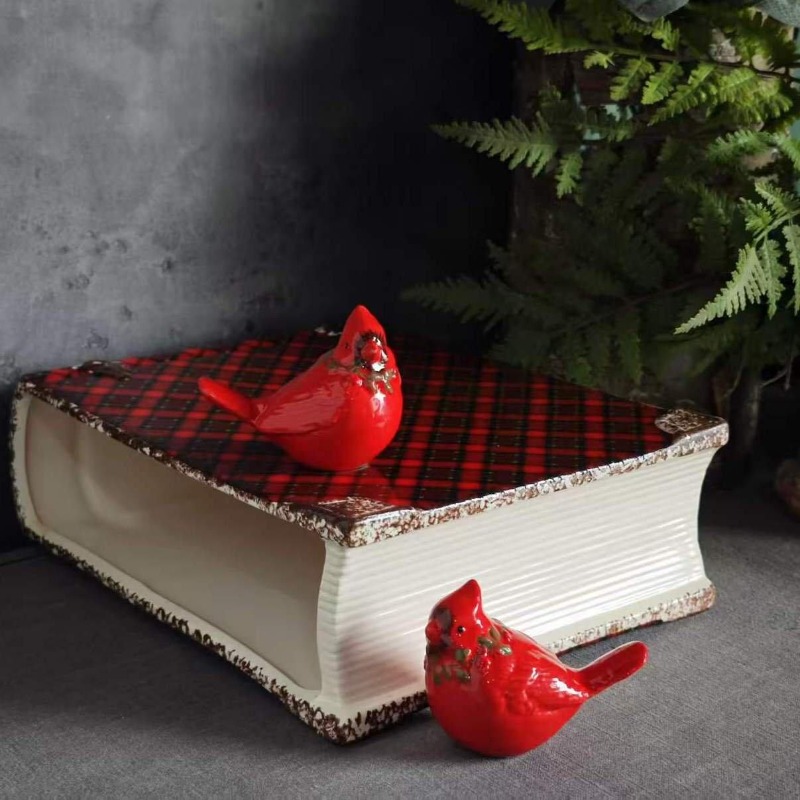 Nordic Ceramic Red Festive Bir - Interior Design School review and price