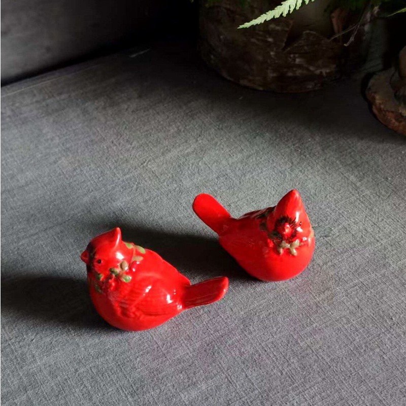 Nordic Ceramic Red Festive Bir - Interior Design School review and price