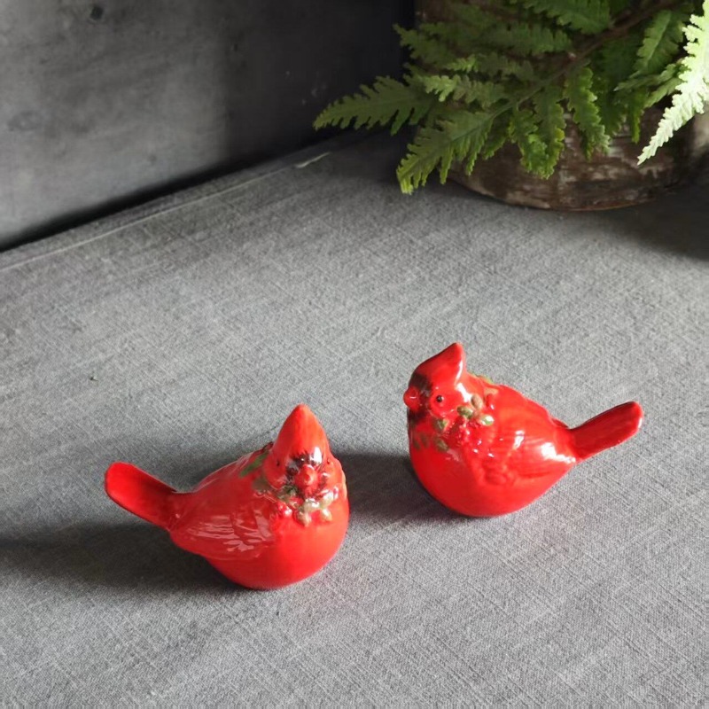 Nordic Ceramic Red Festive Bir - Interior Design School review and price