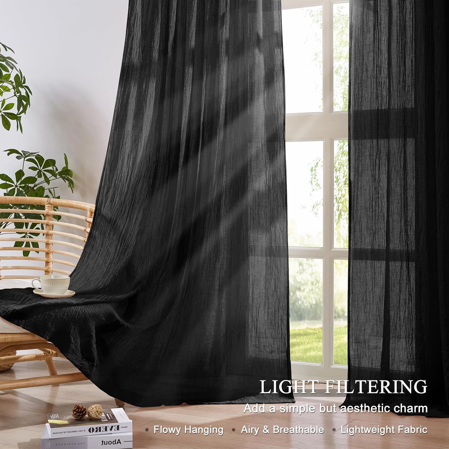 Black Sheer Curtains for Bedro - Linen Roller Blind review and price