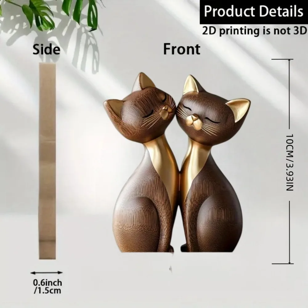 Wooden Kitten Couple Sculpture - Interior Design School review and price