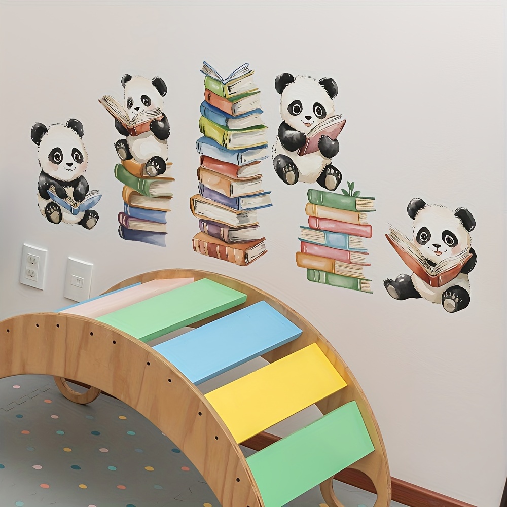 Cartoon Panda Read Book Wall S - Interior Design School review and price