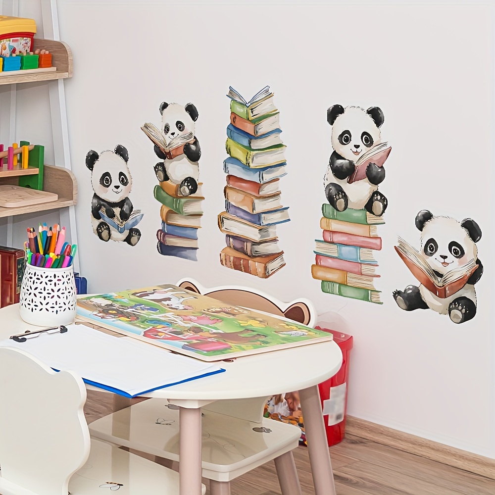Cartoon Panda Read Book Wall S - Interior Design School review and price