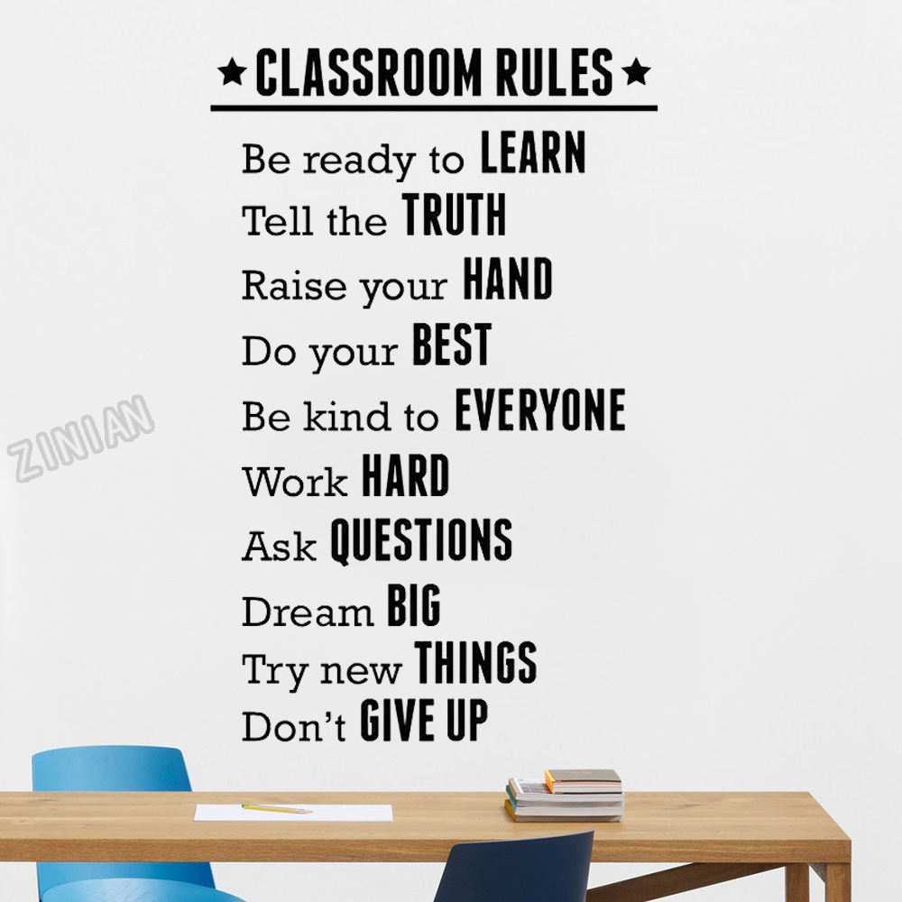 Classroom Rules Wall Sticker F - Interior Design School review and price